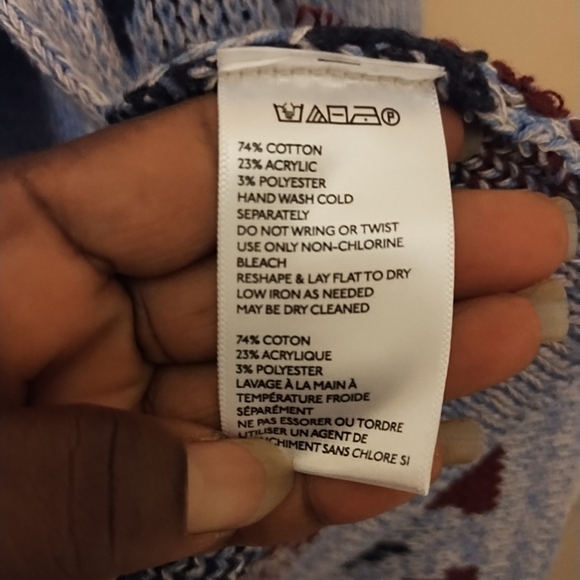 Urban Outfitters Ecoté Blue,Black,Red Women's Artez Open Front Sweater Sz Small - Picture 6 of 12